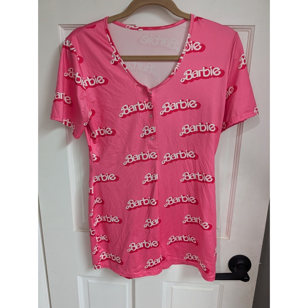 BARBIE ALL OVER PRINT ONE PIECE romper (LG) PINK